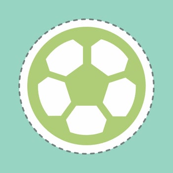 Sticker Football Line Cut - Simple illustration vector