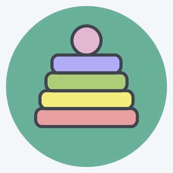 Icon Stack Toy - Color Mate Style - Simple illustration vector