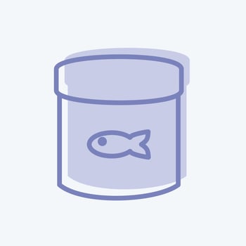 Icon Canned Fish Food 2 - Two Tone Style - Simple illustration,Editable stroke vector