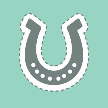 Sticker Horse Shoe, Line Cut - Simple illustration, Good for Prints , Announcements, Etc vector