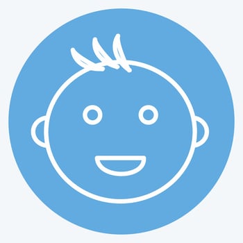 Icon Smiling Baby - Blue Eyes Style - Simple illustration vector