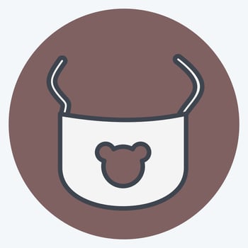 Icon Baby Bib - Color Mate Style - Simple illustration vector