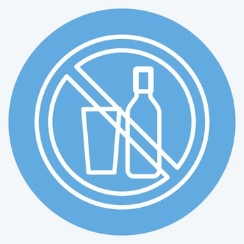 Icon No Drinks - Blue Eyes Style - Simple illustration vector