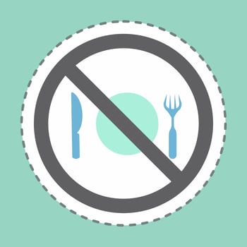 Sticker No Food - Line Cut - Simple illustration vector