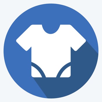 Icon Baby Shirt - Long Shadow Style - Simple illustration vector