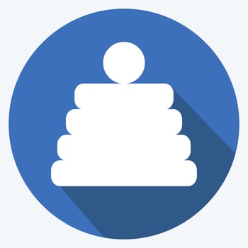Icon Stack Toy - Long Shadow Style - Simple illustration vector