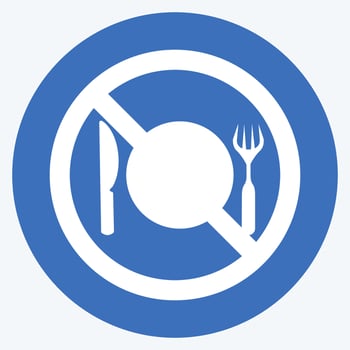 Icon No Food - Long Shadow Style - Simple illustration vector