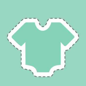 Sticker Shirt, Line Cut - Simple illustration vector