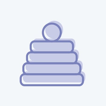 Icon Stack Toy - Two Tone Style - Simple illustration vector