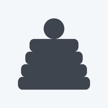 Icon Stack Toy - Glyph Style - Simple illustration vector