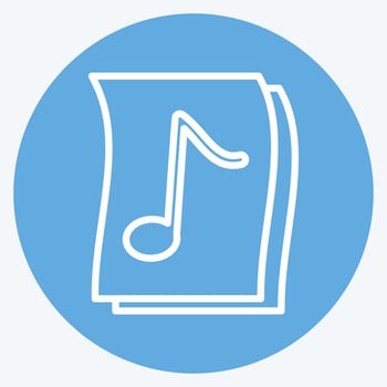 Icon Music on Paper - Blue Eyes Style - Simple illustration, Good for Prints , Announcements, Etc vector