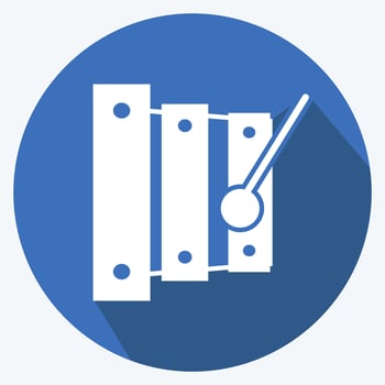 Icon Xylophone - Long Shadow Style - Simple illustration, Good for Prints , Announcements, Etc vector