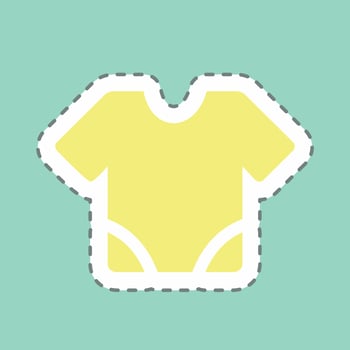 Sticker Baby Shirt, Line Cut - Simple illustration vector