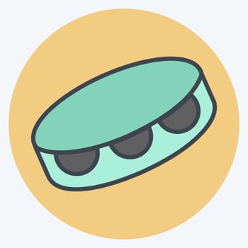 Icon Tambourine - Color Mate Style - Simple illustration, Good for Prints , Announcements, Etc vector