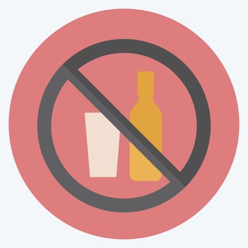 Icon No Drinks - Flat Style - Simple illustration vector