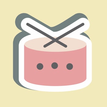 Sticker Drums - Simple illustration vector