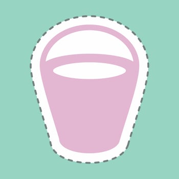 Sticker Sand bucket Line Cut - Simple illustration vector