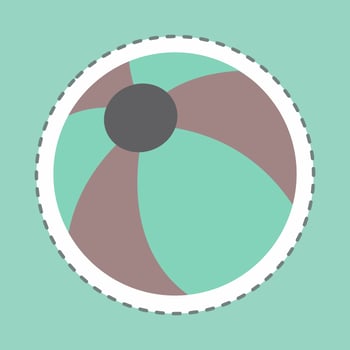 Sticker Ball Line Cut - Simple illustration vector