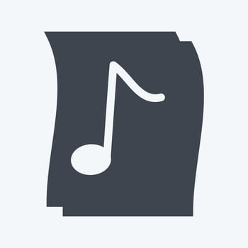 Icon Music on Paper - Glyph Style - Simple illustration, Good for Prints , Announcements, Etc vector
