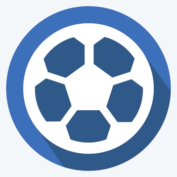 Icon Football - Long Shadow Style - Simple illustration vector