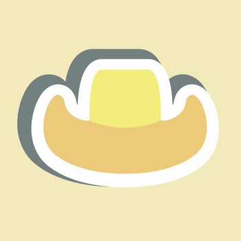 Sticker Cowboy Hat Simple illustration, Good for Prints , Announcements, Etc vector