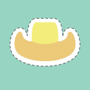 Sticker Cowboy Hat, Line Cut - Simple illustration, Good for Prints , Announcements, Etc vector
