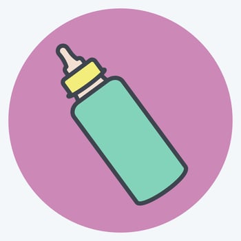 Icon Milk Bottle 1 - Color Mate Style - Simple illustration vector