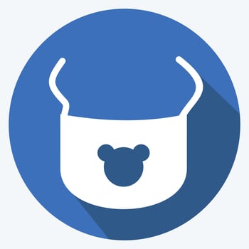 Icon Baby Bib - Long Shadow Style - Simple illustration vector