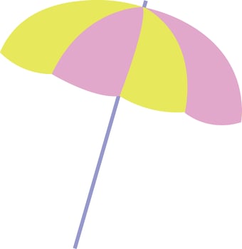 Beach umbrella for summer vacation at the sea near the river vector