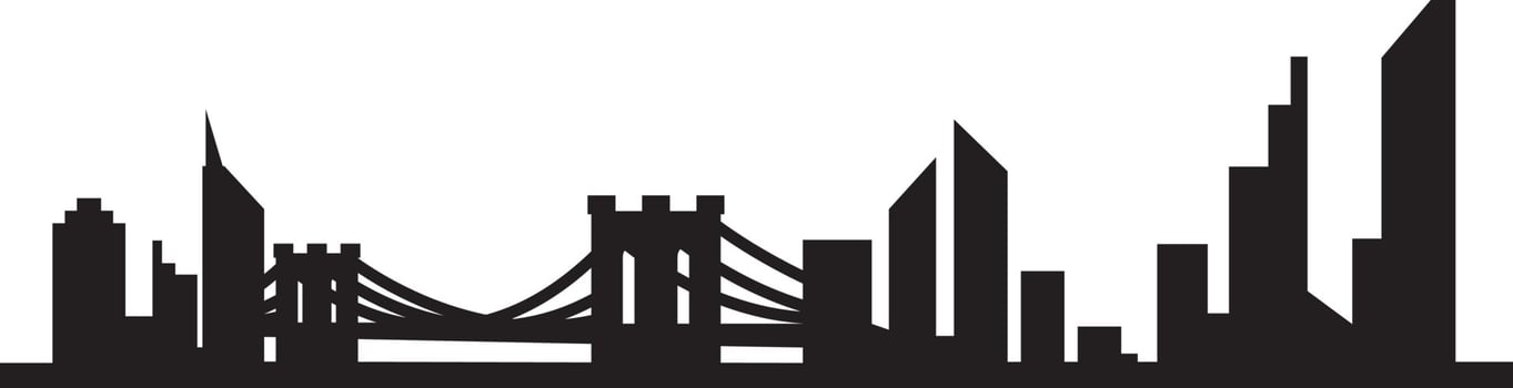 Town skyline silhouette vector