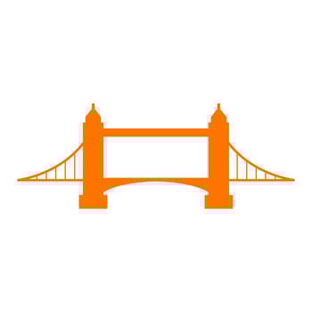 Bridge on white background vector
