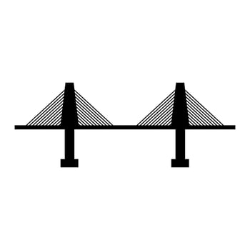 Bridge on white background vector