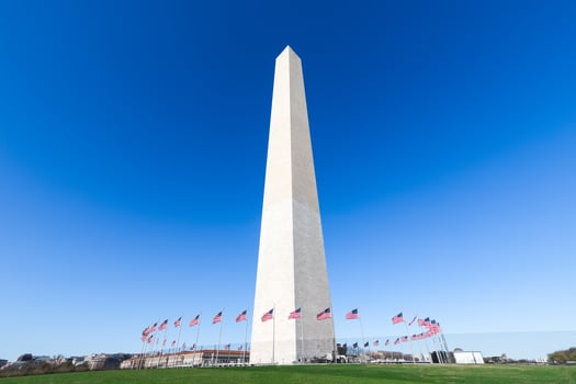 Washington Monument at National Mall with clear blue sky, Washington DC, USA photo
