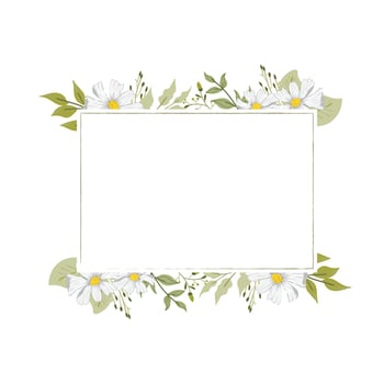 white flower beautiful frame vector
