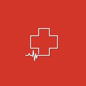 Illustration Vector Graphic of Cross Logo With Red Background. Perfect to use for Medical Logo