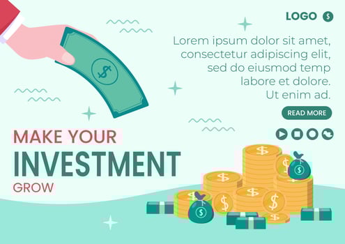 Business Investment Brochure Template Flat Design Illustration Editable of Square Background Suitable for Social media, Greeting Card and Web Internet Ads vector