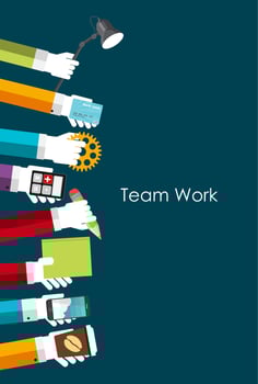 Team Work Flat Concept Vector Illustration