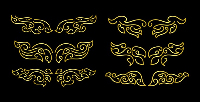 Gold Borders Elements Set Collection, ornament Vector