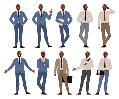 set of black business people vector