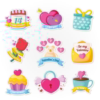 Cute valentine sticker vector