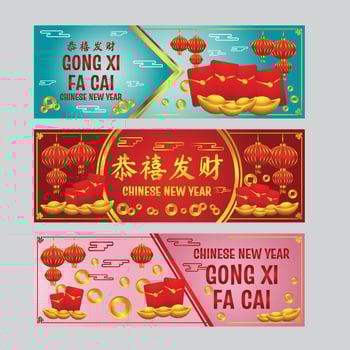 Chinese New Year Red Packet Banner Collection vector