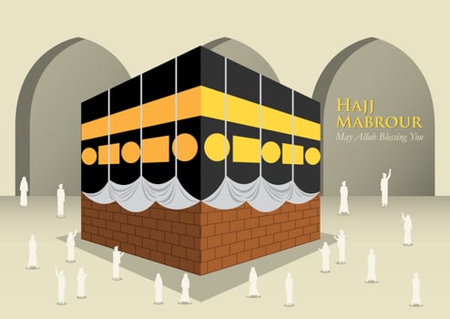 Muslim people around Kaaba vector