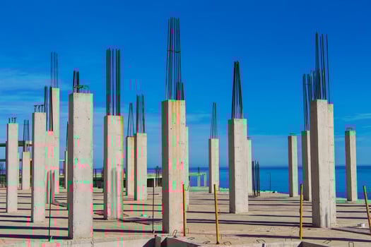 concrete and iron pillars photo