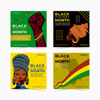 Black History Month Social Media Post vector