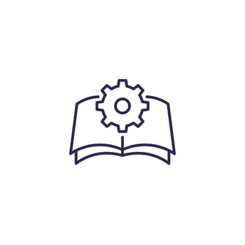 manual, instructions icon, line vector