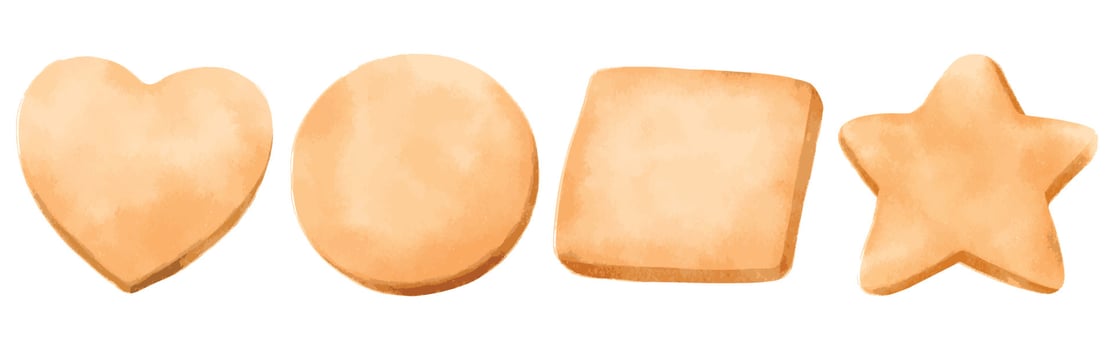 Cookies watercolor hand painted elements set vector