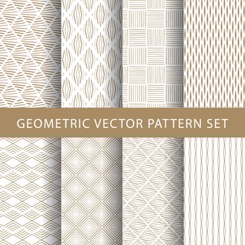 Luxury golden geometric vector pattern set