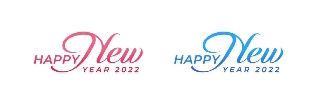 Abstract Hand drawn creative calligraphy vector logo design. 2022 New year Logo Design