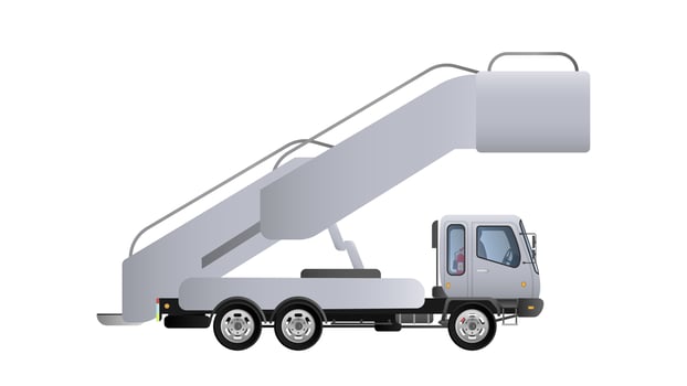 A truck with a ladder on top of it vector