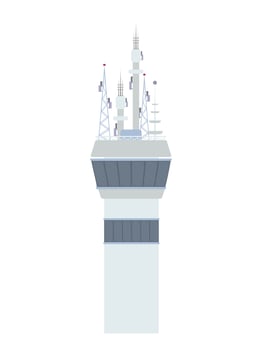 An illustration of a tower with antennas vector